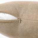 MIULEE Pack of 2 Decorative Outdoor Solid Waterproof Throw Pillow Covers Faux Linen Garden Farmhouse Cushion Cases for Patio Tent Balcony Couch Sofa 16x16 Inch Light Tan