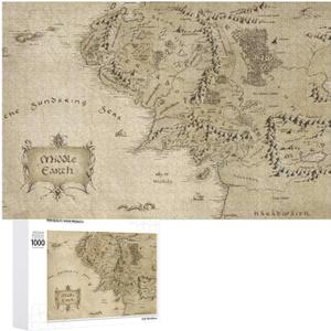 SEPTYK Middle Earth Map Pattern Wooden Puzzle Jigsaw 1000 PCS Pieces Picture Family Home Decorations Unique Birthday Gift for Adults Teens