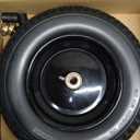 14.5" Wheelbarrow Tire, Fit 4.00/4.80-8, 3.50-8" Flat-free Solid Tire and Wheel with 5/8" Axle Bore Hole, 3-6" Centered Hub for Wheelbarrow Trolley Dolly Lawn Mover Go Kart Replacement