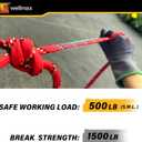 Wellmax Diamond Braid Nylon Rope, 3/8 in X 50 Foot, UV Resistant, High Strength and Weather Resistant - Red