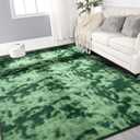 Large Ultra Soft Modern Area Rugs for Living Room Bedroom, 6x9 Feet Tie-Dyed Green Thickened Memory Foam Indoor Carpets, Non-Slip Comfy Rug for Boys Girls Nursery Room Home Decor