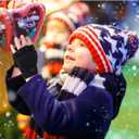 Boao 6 Pairs Kids Winter Convertible Fingerless Gloves Knitted Mitten Warm Gloves with Cover for Kids and Teens (4-11 Years)