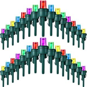 Honoson 180 Count 5 mm Winter LED Replacement Bulbs Bulk Wide Angle Winter LED Light Bulbs String Replacement Festival Light Garland Outdoor Tree Home Decoration (Green Base with Bright Colors Bulb)