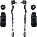 HAWKBROTHER 4pcs Front Inner Outer Tie Rod Assembly with Boot Fit For 1999-2008 BMW E46 320i 323Ci 323i 325Ci 325i 328Ci 328i 330Ci 330i Z4