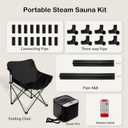 New UpgradeRed Light Sauna Box for Relaxation,Detoxification,Portable Steam Sauna for Home with XL Steamer,16 Levels, 75x 40x40Double DoorsLarger Folding Chair, Gym-Black (Black)