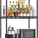 3 Tier Metal Wire Storage Shelves,Adjustable Small Wire Shelving Unit,Utility Storage Rack for Kitchen,Bedroom,Laundry Room,Pantry & Office, 17.7Wx11.8Dx35.4H, Black