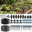 Garden Drip Irrigation System - 230FT Quick-Connect Automatic Watering Misting System Kit with 1/2" & 1/4" Tubing, Adjustable Spray Nozzles & Sprinklers for Lawn, Plant Bed, Greenhouse, DIY Irrigation