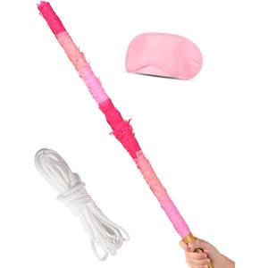 30 Inch Piñata Stick Kit Unbreakable Pinata Stick with Blindfold Blind Rope Suitable for Boys Girls Adults Can Have Fun at Any Party (Pink)