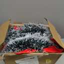 Wavyknot 24 Pcs 12 Inch Christmas Wreath with Red Bow Bulk Artificial Christmas Garland Creative Winter Decoration Christmas Tree Hanging Ornaments for Window Front Door Kitchen Shop Indoor Outdoor (White)