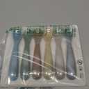 Baby Spoons, 6 Pack First Stage Silicone Feeding Spoons, Soft Tip Feeding Baby Utensils, Baby Led Weaning Supplies Training Spoons, Dishwasher and Boil Safe (Brown)