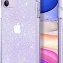 JJGoo Compatible with iPhone 11 Case, Clear Glitter Sparkle Bling Anti-Scratch Shockproof Protective Flexible Phone Cases Cute Slim Thin Bumper Cover for Women Girls (6.1 inch) 2019