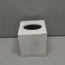 Tissue Box Cover Square, Rustic White Wooden Tissue Box Holder for Kleenex - Facial Tissue Holder for Bathroom, Bedroom, Office, Vanity (5.5*5.5*6.0 inch)