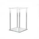 Clear Acrylic Square Display Riser Stand Kit, 7.75" x 7.75" Panels, 11.75" Rods, Multi-Tier (Unassembled), 19 Square Panels, 44 Rods