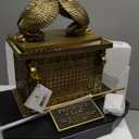 Lighthouse Christian Products Ark of The Covenant Antique Gold Tone 14 x 12 Hand-Cast Resin Mounted Sculpture