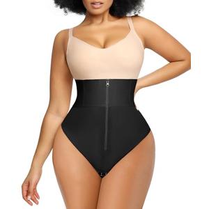 SHAPELLX Body Shaper Thong Shapewear for Women Tummy Control High Waisted Shaping Panties Higher Power Panties Thong (Black, XX-Large) XXL