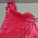 One Shoulder Ruched Bridesmaid Dressses for Women Pleated Satin Maxi Formal Evening Dress, S/M