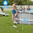 Threlaco 52 Inch Above Ground Pool Ladder 4 Step Steel Frame Swimming Pool Entry Exit Ladder Non Slip Metal Frame Steps, Weight Capacity 300lbs(Grey and White)