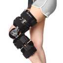 Hinged Knee Brace with Side Stabilizers for Women&Men, Adjustable Post Op Knee Immobilizer Leg Braces Orthopedic Patella Support for Arthritis, ACL, MCL, and PCL Injury Optimal Support for Rehabilitation, One Size