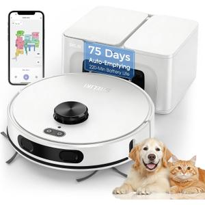 Robot Vacuum and Mop Combo, Mapping Robotic Vacuums Cleaner with 75 Days Self-Emptying, LiDAR Navigation Smart & Strong Suction, WiFi/App/Alexa/Voice Control, Quiet for Home Pet Hair Hard Floor Carpet