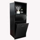 Stainless Steel Shower Nich, 25.4X11.2IN Recessed Waterproof Bathroom Niche, Built-in Trash Can Alcove, Toilet Paper Toiletries Storage Rack for Kitchen Living Room Bedroom Hotel Residential (Black)