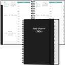 Daily Planner 2026 Full Page Per Day- 2026 Daily & Monthly Planner from January 2026 to December 2026, Day Planner 2026 with 12 Months Tabs, 6.4" x 8,5", Black