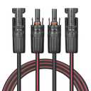 Solar Cable 10 Feet 2x12 AWG Twin Wire Solar Extension Cable, Copper Strand with Female and Male Connectors on Both Ends, Solar Panel Cable Wire & Adaptor for Home, Shop and RV Solar Panels