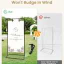 Wedding Welcome Sign Stand, Welcome to our Wedding Sign Holder, Black Easel Stand for Sign Poster With Design Bundle & Ground Stakes & Leather Sign Hanging Straps, Linen Sign Stand for Wedding Decor