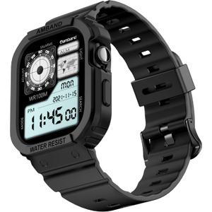 amBand Rugged Case with Band for Apple Watch Series 10 42mm, Shockproof & Protective Sport Bumper Cover, Lightweight & Comfortable Strap for Men & Women, Matte Black