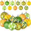 12 Pcs Summer Lemon Tree Ornament Yellow Green Summer Decortion Lemon Ball Hanging Ornament for Small Tree