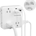 Multi Plug Outlet Extender with USB, Amerisense Wall Charger with 6 AC Outlets & 4 USB Ports (2 Type-C & 2 Type A Ports), 3-Sided Power Strip Multiple Outlets for Home, Kitchen, Office, Cruise Ship