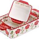 Coloch 3 Pack Ceramic Baking Dishes, Rectanglar Bakeware Set Hand-painted Lasagna Pan Porcelain Serving Bakeware for Pasta, Chicken, Kitchen, Banquet, Microwave and Dishwasher Safe