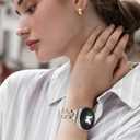 Wearlizer Metal Bands Compatible with Samsung Galaxy Watch 8 Band 40mm 44mm/Watch 8 Classic 46mm, No Gap Dressy Stainless Steel Chain Strap Wristbands Accessories for Women