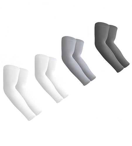 Aegend 4 Pair Sun Protection Cooling Arm Sleeves Compression - Tattoo Cover up - Sun Sleeves for Men Women Youth