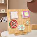 Tatiwoo 15.4" Foldable Blocking Board, Large Blocking Board for Crocheting Knitting with 30 Pcs Pin/Peg, Granny Square Blocking Boards for Wooden Knitting Blocking Board Crochet Projects