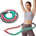 Weighted Soft Spring Hula Hoop for Adults, 3lb Foldable for Home and Travel, Portable Slimming Fitness Hoop for Weight Loss, Waist-Friendly Design, Upgraded Closed Silent Version