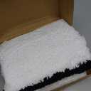 Tititex Luxury White Black Frame Line Bathroom Rug, 16x24 inch Extra Soft and Absorbent Microfiber Bath Rugs, Non-Slip Plush Shaggy Bath Carpet, Bath Mats for Bathroom Floor, Tub and Shower
