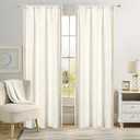 Ronaldecor Natural Linen Curtains for Living Room Tassel Border Semi Sheer Boho Curtain Panels Light Filtering Linen Textured Window Treatments Set, 2 Panels 40 x 95 Inches，Rod Pocket