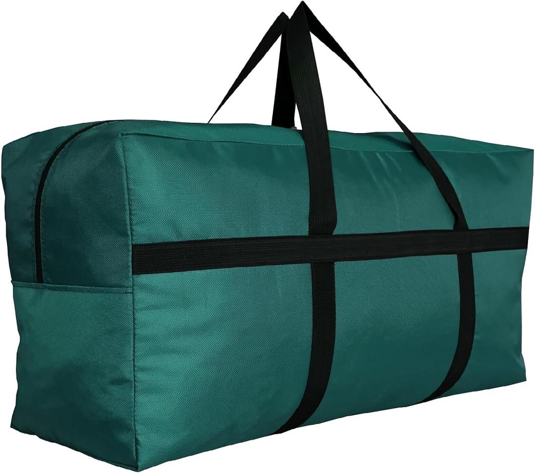 Extra Large Storage Duffle Bag with Zippers and Handles, Big Foldable Duffle Bag for Travel (Green), Size: XX-Large - 42"(L) X 13.5"(W) X 23"(H)