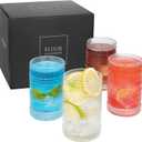 Elixir Highball Glasses Set of 4 - Durable Quality & Dishwasher Safe Tall Drinking Glasses - High Ball for Water Cocktails and Mixed Drinks - Crystal Clear Glass - Bar Glassware
