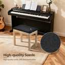RIVVTA Piano Bench w/Storage Solid Wood Keyboard Bench Wood Finish Color
