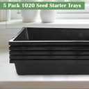 RooTrimmer 1020 Nursery Pot Trays 5 Pack, Plastic Flat Seed Starter Tray, Reusable Seedling Starting Tray for Holding and Carrying Plant Pots (Black), TP1020-5P