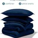 Bare Home Comforter Set - Queen Size - Ultra-Soft - Goose Down Alternative - Premium 1800 Series - All Season Warmth Comforter (Queen, Heathered Dark Blue)