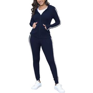 Nimsruc Two Piece Outfits for Women Casual Bodycon Sweatsuits (Large, 9080 Purplish Blue)