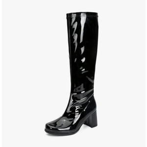 Women's Go Go Boots Over The Knee Block Heel Zipper Boot, Size 37