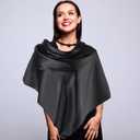 35inch Hair Scarf for Black Women Hair Silk Scarfs Satin Head Scarf Square Scarf Bandanas Hair Wraps Scarf for Women(Black) (Black)