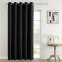 Joydeco Blackout Room Divider Curtains, Extra Wide Sliding Door Drapes Living Room Curtains, Black 1 Panel 70W x 90L Inch Patio Door Drapes for Room Privacy