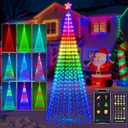 10FT Lighted Outdoor Christmas Tree, 514 LED Smart Cone Tree, Music Sync RGB Fairy Lights, LED Light Show, APP and Remote Control, Timer Function, Perfect for Outdoor Christmas Decorations