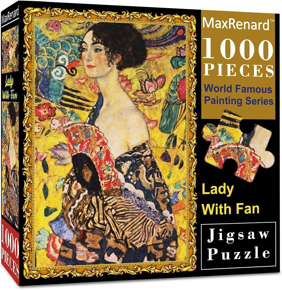 MaxRenard Game Jigsaw Puzzle 1000 Pieces and Up Fine Art Collection Toy Klimt Lady with Fan (A009)