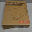 Electric Heated Blanket Throw Size - 50"x60", Soft Flannel Heating Blanket, 4 Heating Levels, 3 H Auto Shut Off, Breathable Warm and Washable for Sofa, Light Brown