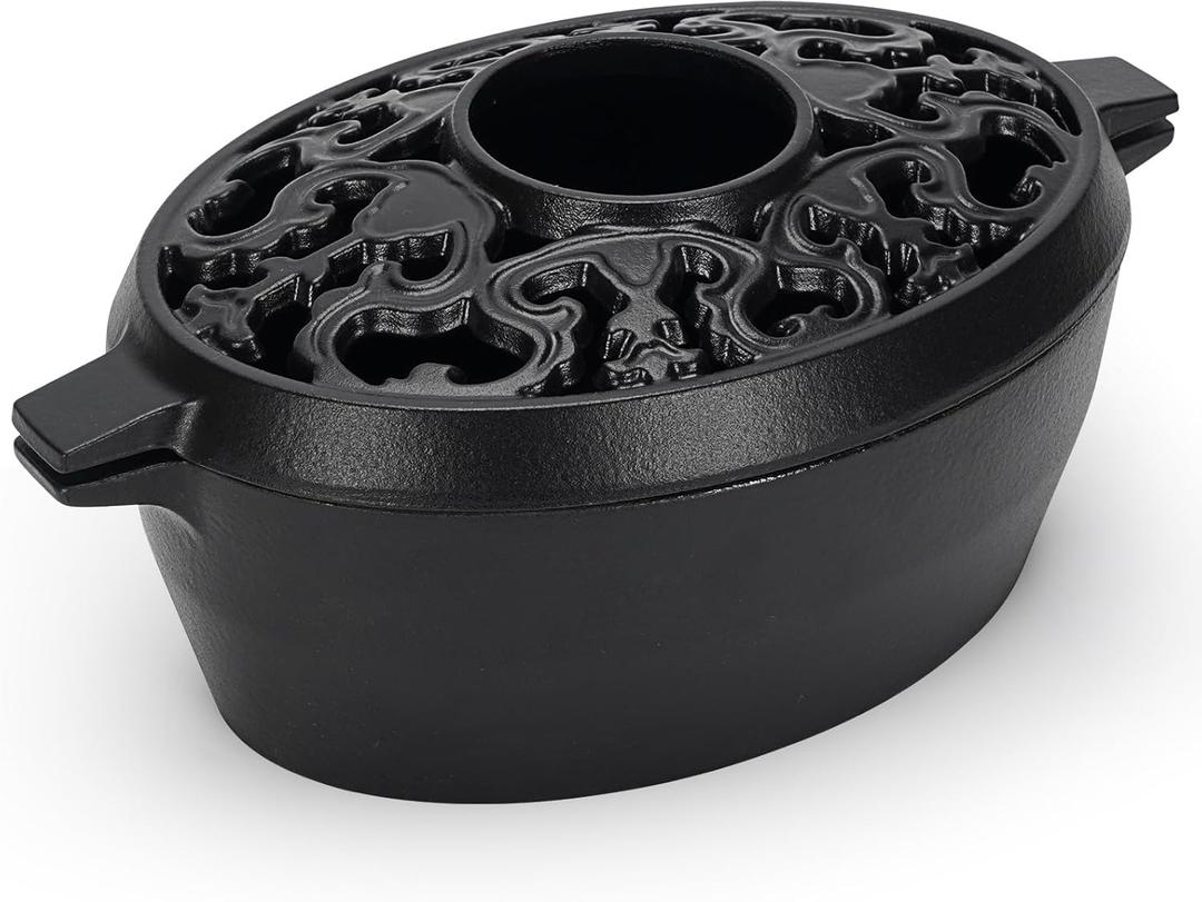 Wood Stove Steamer,2.5Quart Cast Iron Humidifier for Wood Stove,Large Capacity Wood Stove Humidifier,Large Diameter Mouth Lattice Top Rust Resistant Fireplace Humidifier Pot,Black